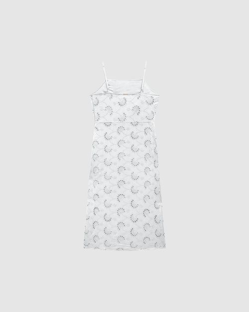 Vestido Midi Feminino Alça Fina Em Laise Algodão - ENFIM