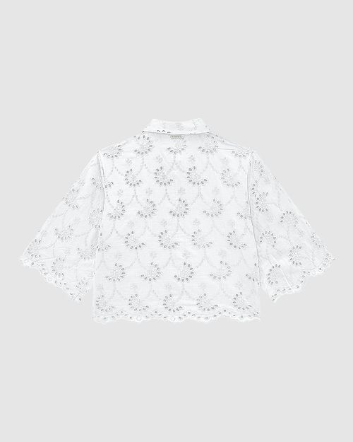 Camisa Cropped Feminina Em Laise Algodão - ENFIM