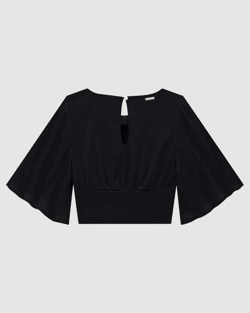 Blusa Cropped Feminina Recorte Busto Em Cetim - ENFIM