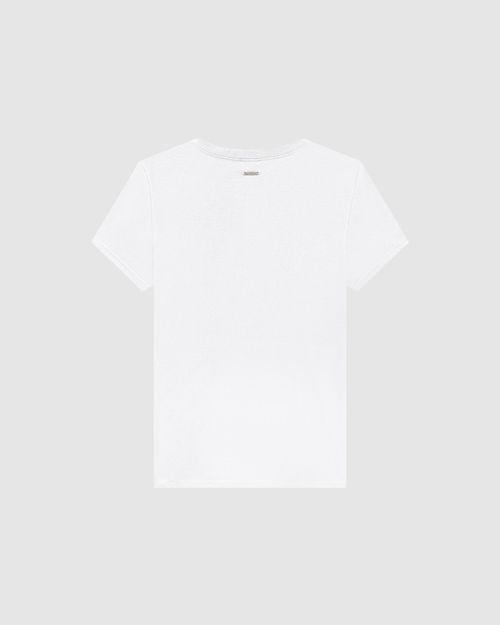 T-Shirt Feminina Bordado Frontal Vazado Em Algodão - ENFIM