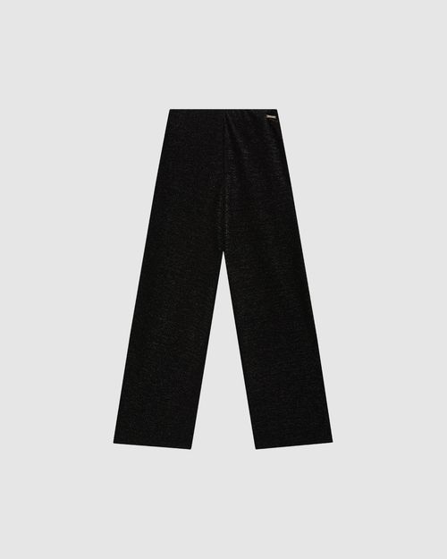 Calça Wide Leg Cropped Feminina Fenda Lateral Em Malha Lurex - ENFIM