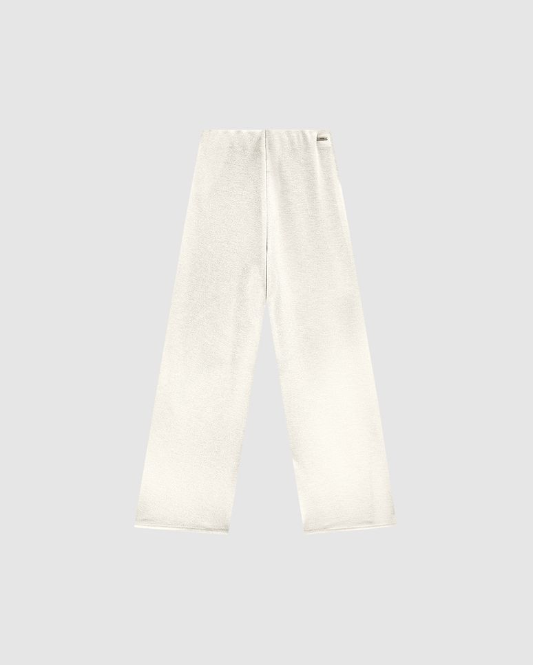 Calça Wide Leg Cropped Feminina Fenda Lateral Em Malha Lurex - ENFIM