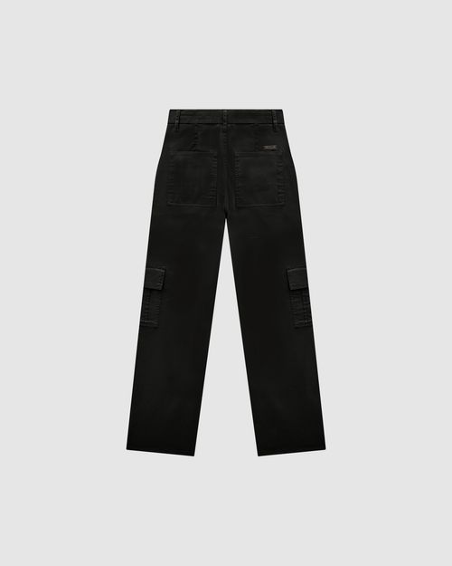 Calça Feminina Reta 90's Bolso Cintura Com Regulador Em Sarja - ENFIM