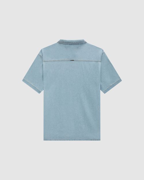 Camisa Masculina Relaxed Fit Bolso Peitoral Em Jeans Leve - ENFIM