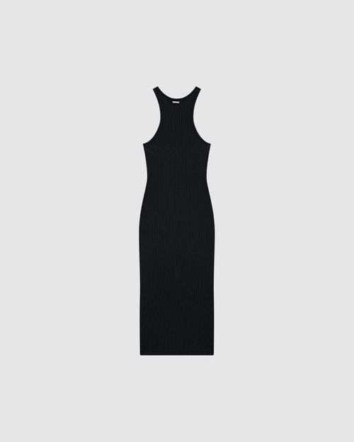 Vestido Midi Feminino Decote Halter Neck Em Tricô De Viscose - ENFIM