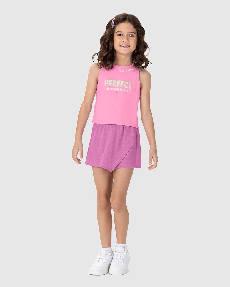 Conjunto Infantil Menina Regata Perfect Em Malha Algodão Malwee Kids