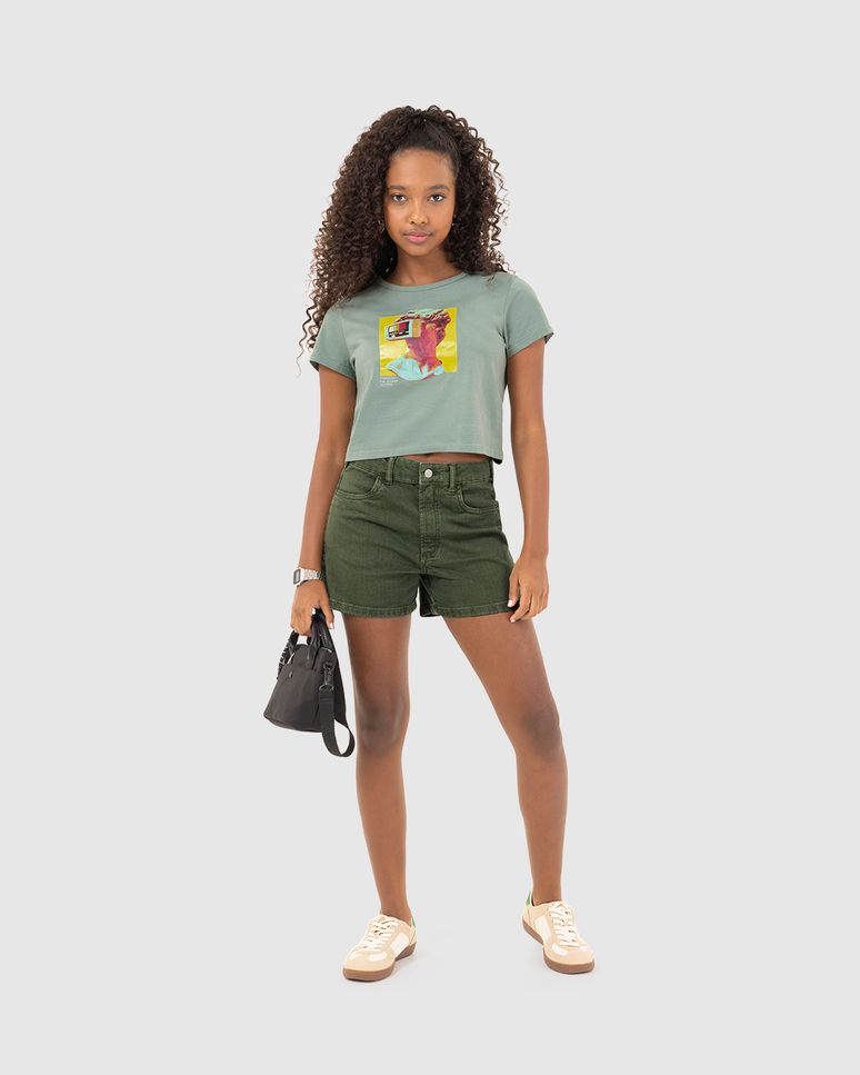 Shorts Menina Amplo Em Sarja Stretch Malwee Kids