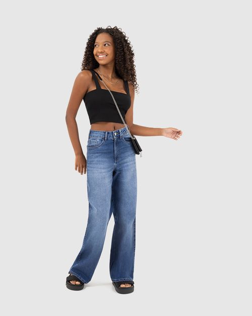 Regata Cropped Menina Decote Reto Em Malha Canelada Malwee Kids