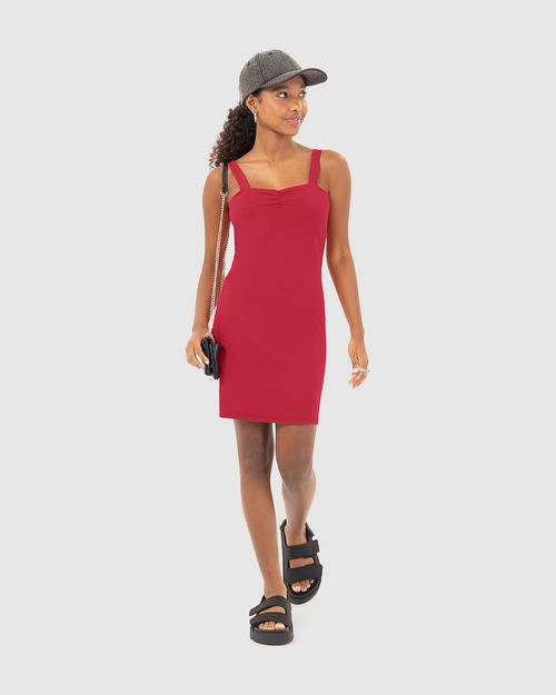 Vestido Menina Justo Em Malha Viscose Canelada Malwee Kids