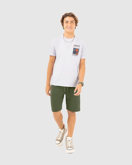 Cojunto Menino Camiseta Estampa Peitoral Em Algodão Malwee Kids