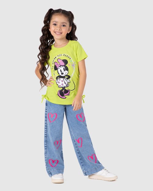 Blusa Infantil Menina Minnie Mouse Disney Em Malha Rajada Malwee Kids