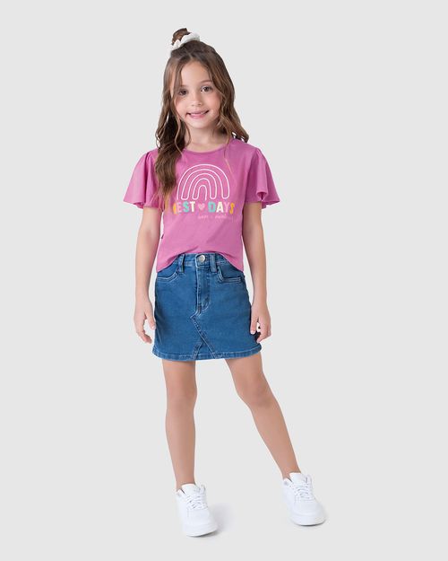 Blusa Infantil Menina Best Days Have A Rainbow Em Algodão Malwee Kids