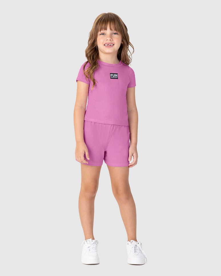 Conjunto Infantil Menina Fun Everyday Em Malha Viscose Canelada Malwee Kids