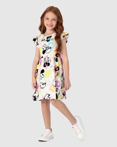 Vestido Infantil Mickey Mouse Disney Em Algodão Malwee Kids