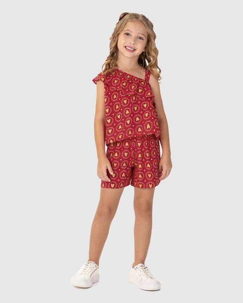 Conjunto Infantil Menina Blusa Ombro Só Em Viscose Malwee Kids
