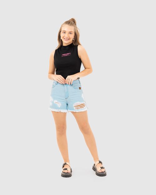 Shorts Menina Boyfriend Puídos E Barra Desfiada Em Jeans Malwee Kids