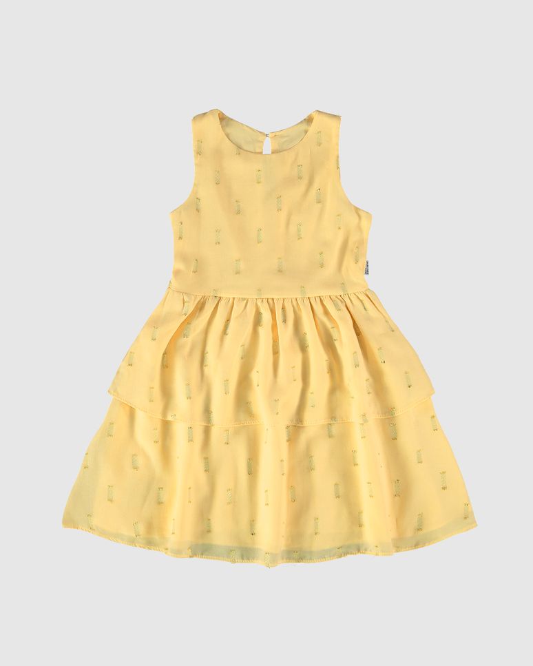 Vestido Infantil Camadas Em Plumetis Brilho Malwee Kids