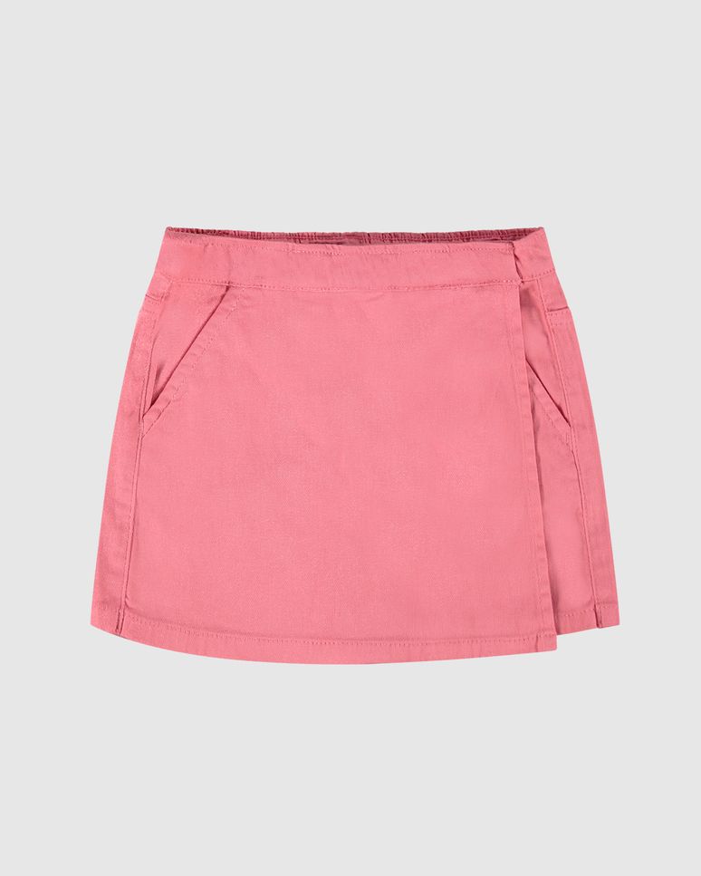 Shorts Saia Infantil Menina Bolso Faca Em Sarja Com Elastano Malwee Kids