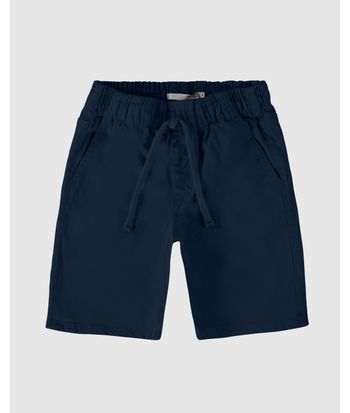 Bermuda Infantil Menino Cadarço Frontal Em Sarja Com Elastano Malwee Kids