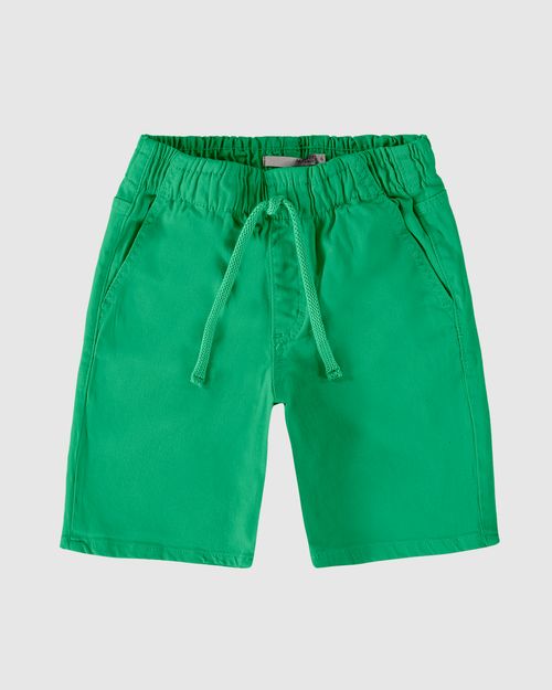 Bermuda Infantil Menino Cadarço Frontal Em Sarja Com Elastano Malwee Kids