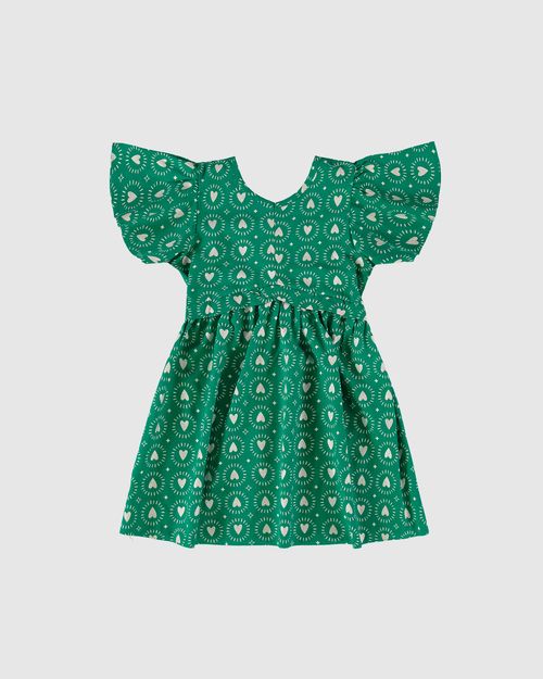 Vestido Infantil Estampa Corações Metalizado Em Viscose Malwee Kids