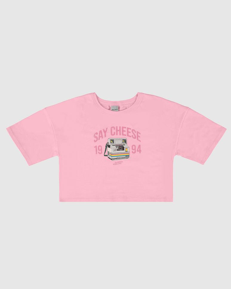 Blusa Menina Box Manga Curta Say Cheese Em Algodão Malwee Kids