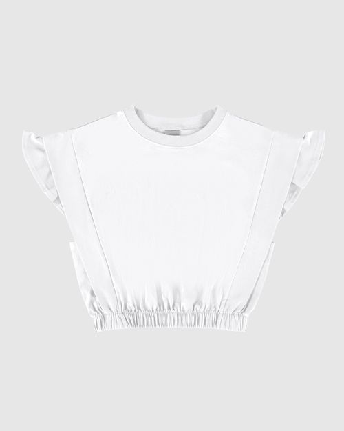 Blusa Cropped Menina Recorte Ombro Em Algodão Malwee Kids