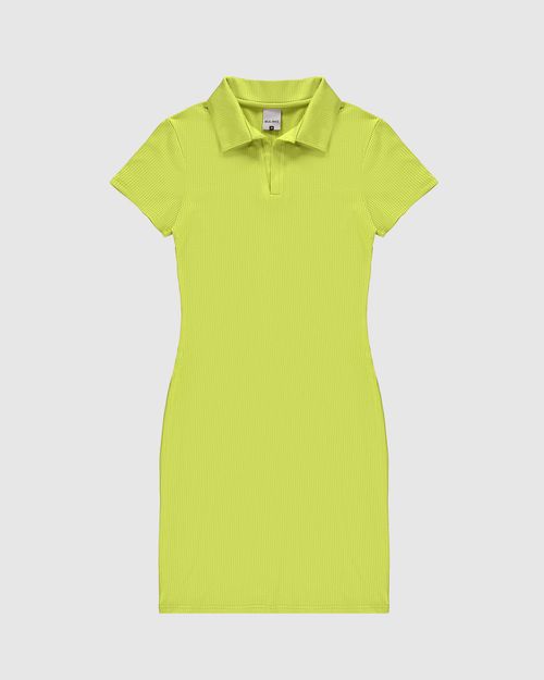 Vestido Menina Gola Com Peitilho Em Malha Viscose Canelada Malwee Kids