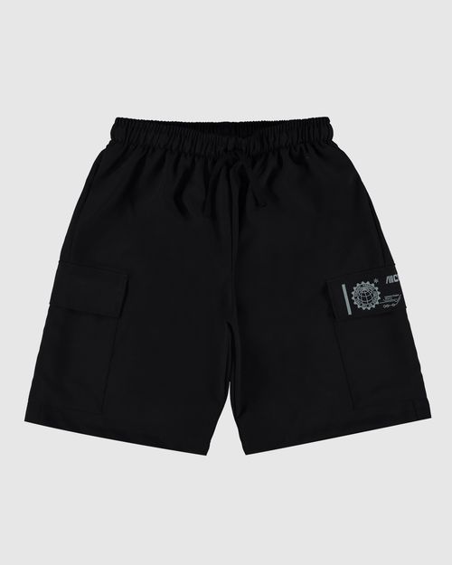 Bermuda Menino Bolso Com Estampa Em Tecido Texturizado Malwee Kids