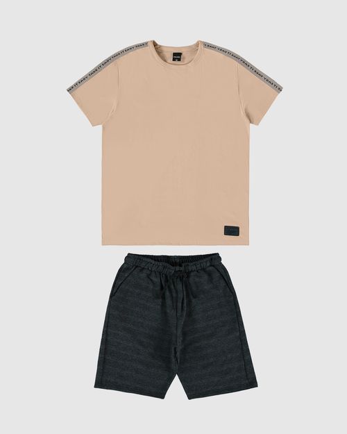 Conjunto Menino Bermuda Em Moletom Texturizado Malwee Kids