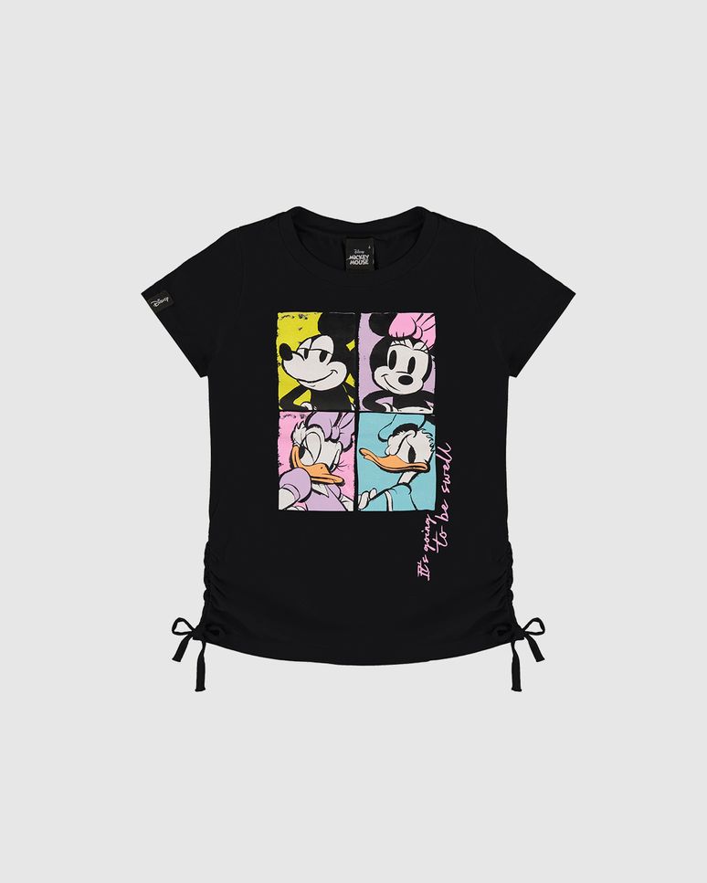 Blusa Infantil Menina Mickey Mouse Disney Em Malha Rajada Malwee Kids