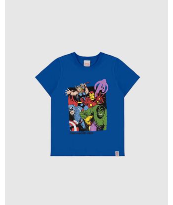 Camiseta Infantil Menino Estampa Avengers Em Algodão Malwee Kids