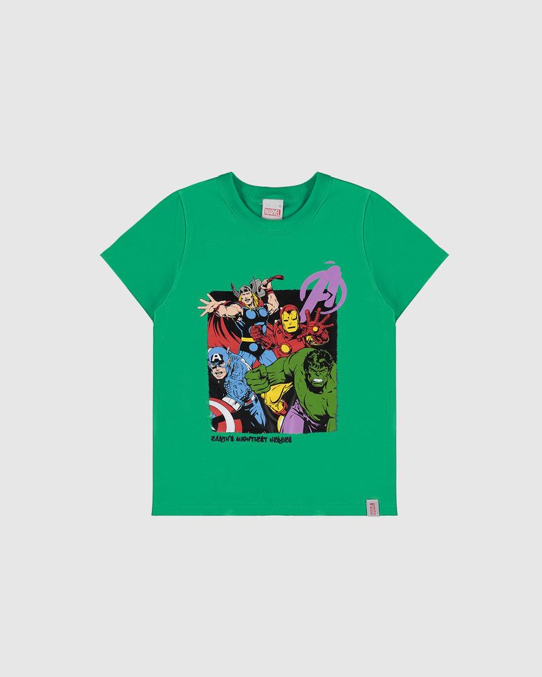 Camiseta Infantil Menino Estampa Avengers Em Algodão Malwee Kids