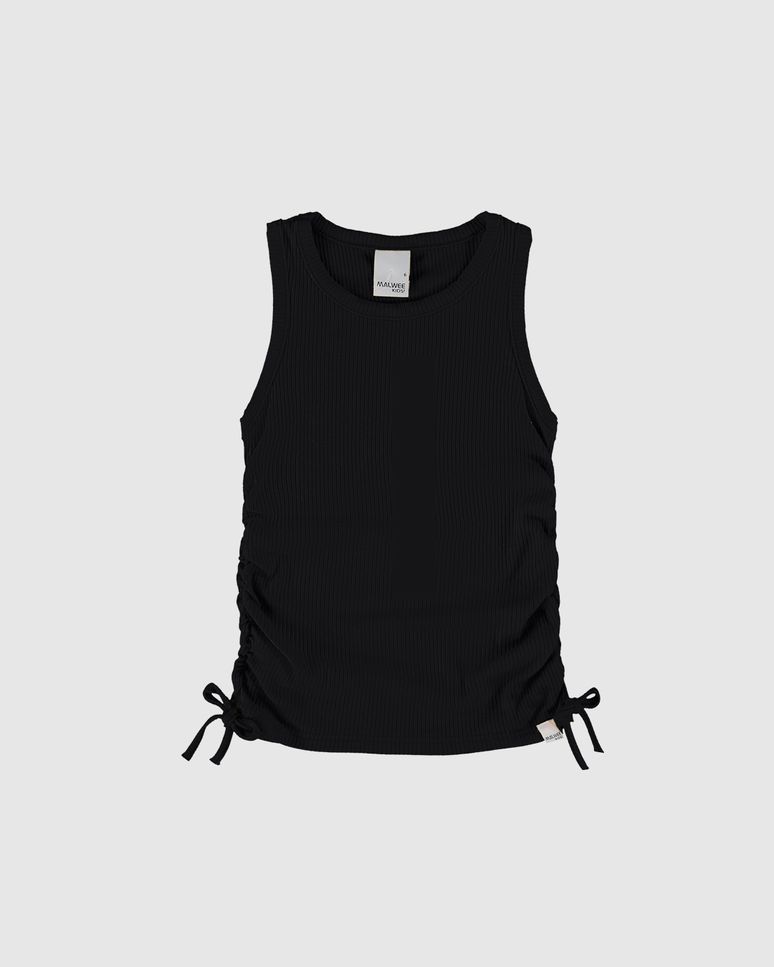 Regata Infantil Menina Laço Lateral Em Malha Viscose Canelada Malwee Kids