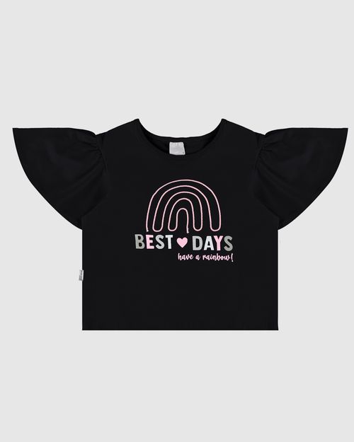 Blusa Infantil Menina Best Days Have A Rainbow Em Algodão Malwee Kids