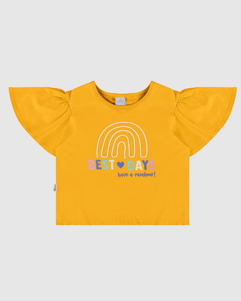 Blusa Infantil Menina Best Days Have A Rainbow Em Algodão Malwee Kids