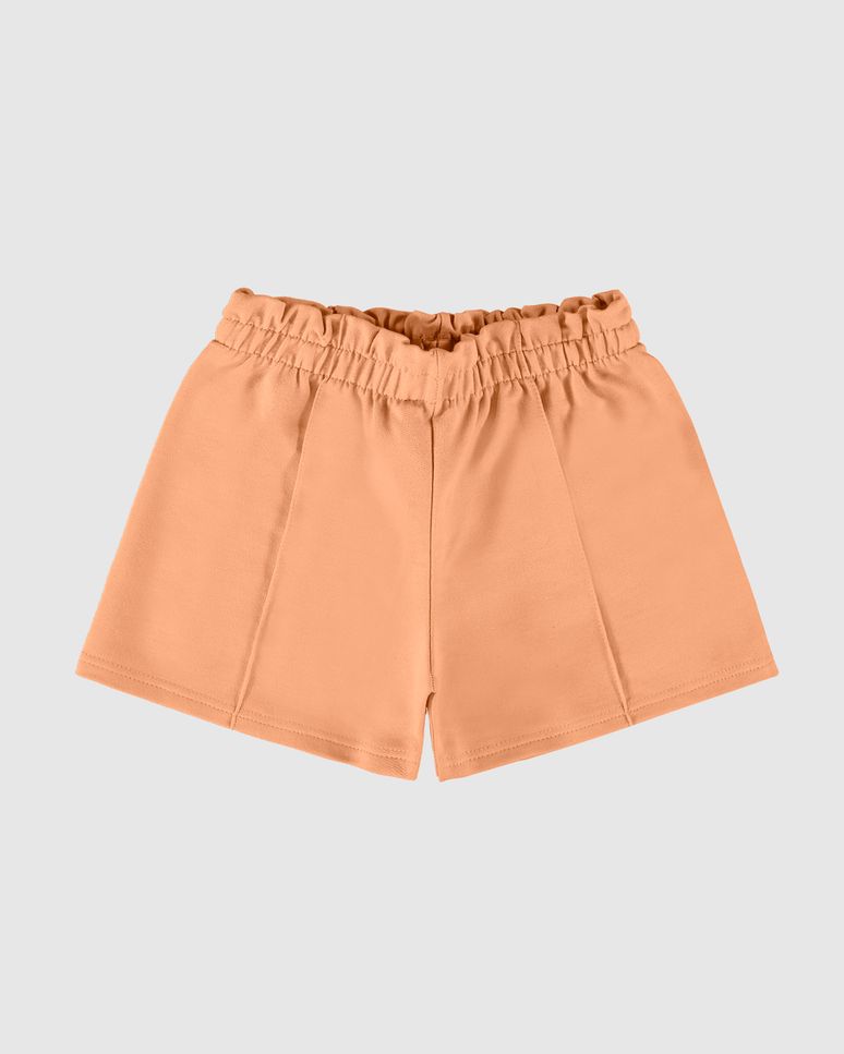 Shorts Infantil Menina Clochard Recorte Frontal Em Moletinho Malwee Kids