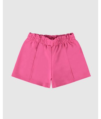 Shorts Infantil Menina Clochard Recorte Frontal Em Moletinho Malwee Kids