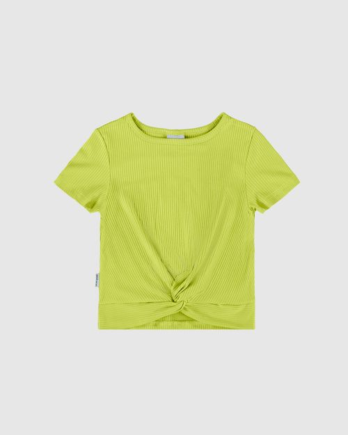 Blusa Infantil Menina Torção Frontal Em Malha Viscose Canelada Malwee Kids