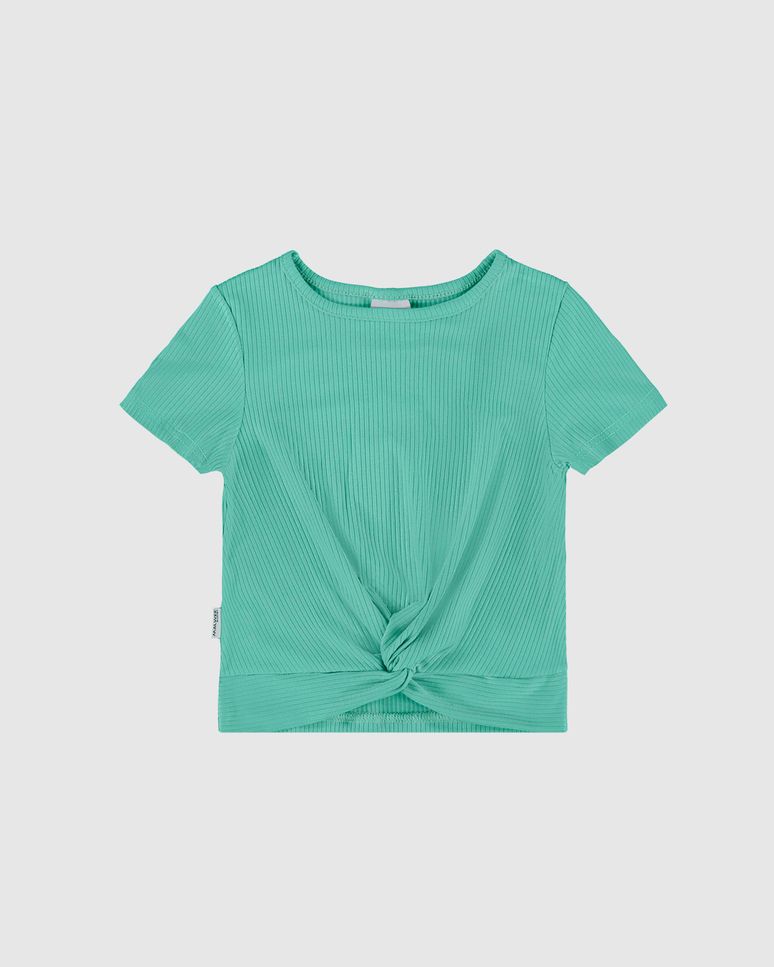 Blusa Infantil Menina Torção Frontal Em Malha Viscose Canelada Malwee Kids