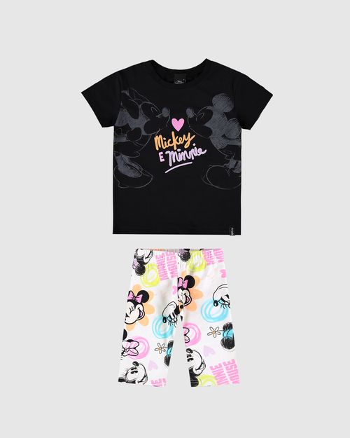 Conjunto Infantil Menina Mickey E Minnie Disney Em Algodão Malwee Kids
