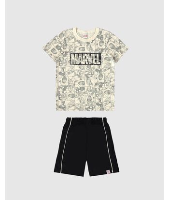 Conjunto Infantil Menino Camiseta Avengers Estampa Corrida Malwee Kids