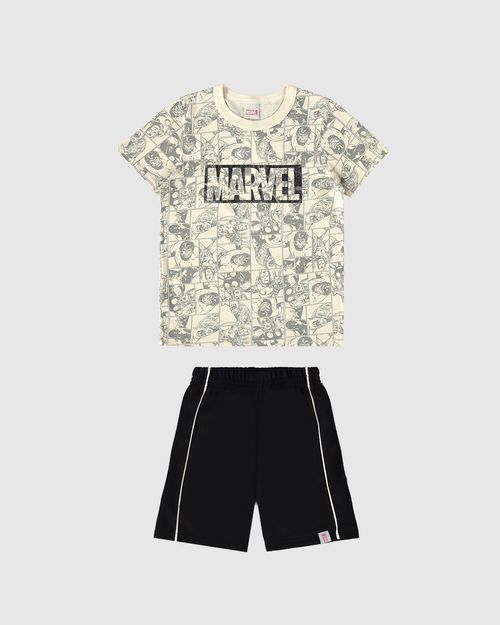 Conjunto Infantil Menino Camiseta Avengers Estampa Corrida Malwee Kids