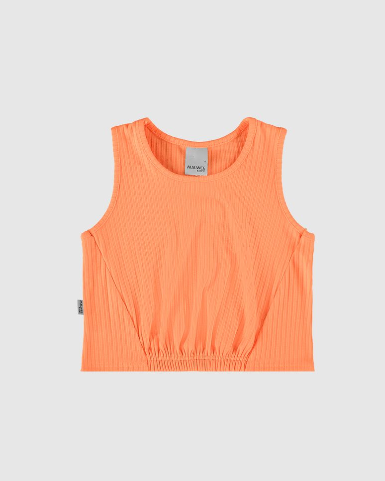 Regata Infantil Menina Barra Elástico Em Malha Canelada