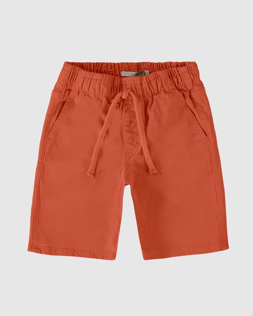 Bermuda Infantil Menino Cadarço Frontal Em Sarja Com Elastano Malwee Kids
