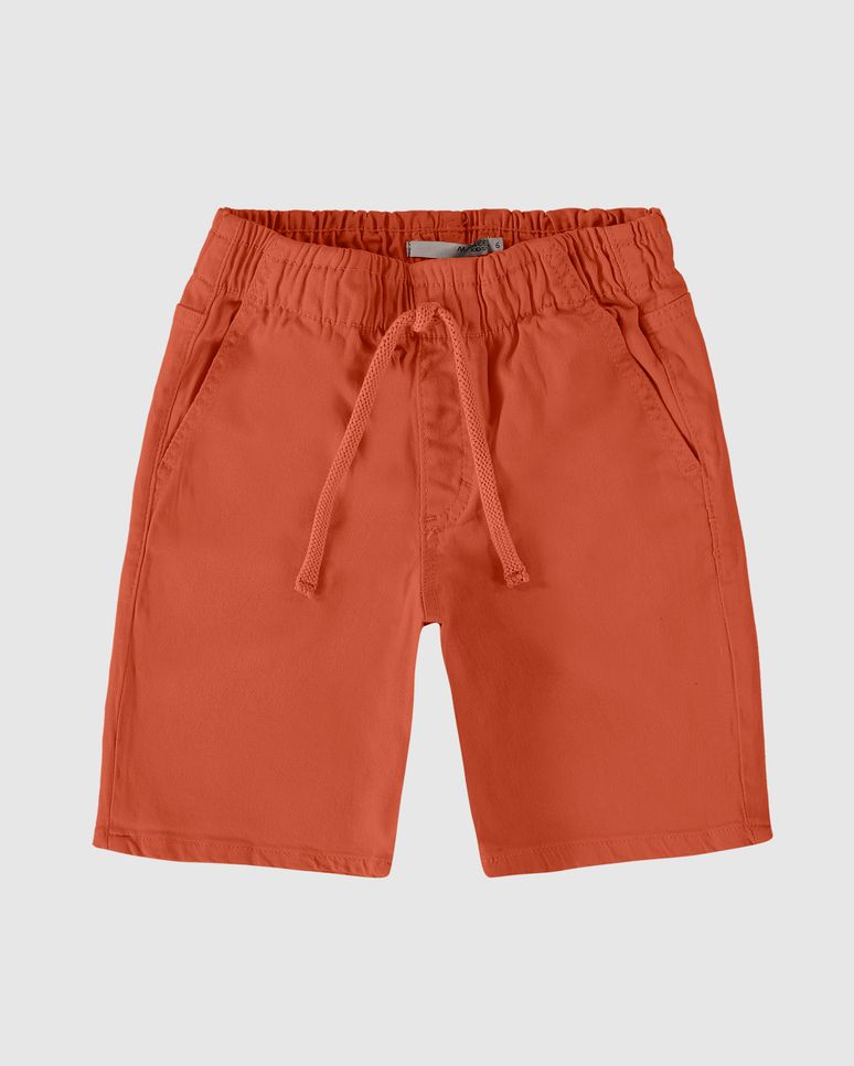Bermuda Infantil Menino Cadarço Frontal Em Sarja Com Elastano Malwee Kids