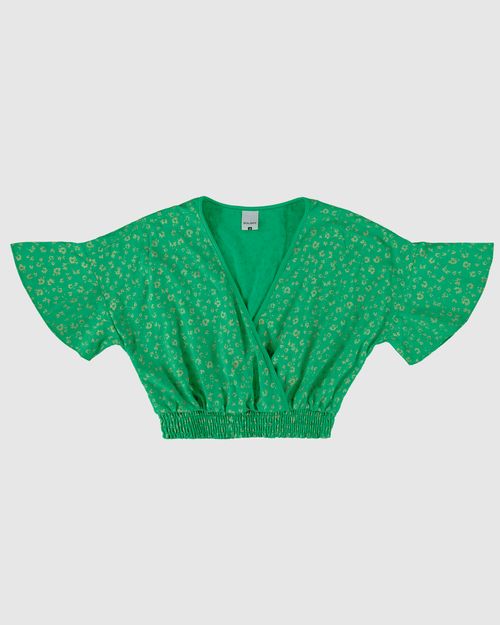 Blusa Menina Transpassada Em Viscose Malwee Kids