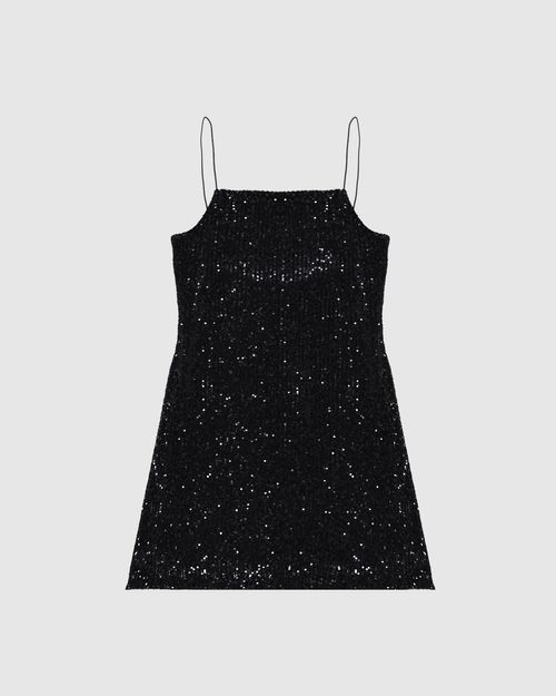 Vestido Menina Reto Alça Fina Em Paetê Malwee Kids