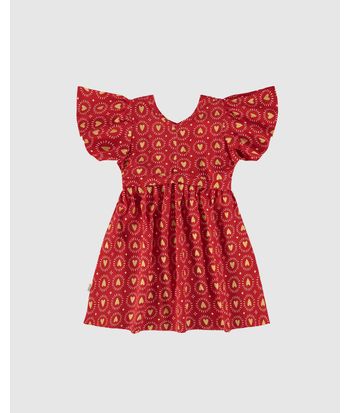 Vestido Infantil Estampa Corações Metalizado Em Viscose Malwee Kids