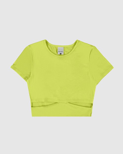 Blusa Menina Justa Detalhe Vazado Em Malha Viscose Canelada Malwee Kids